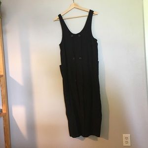 Midi Black Linen Dress